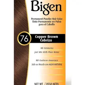 Bigen #76 Copper Brown Bigen Permanent Powder Hair Color No Ammonia, Mix with Plain Water, Tinte Permanente en Polvo 76 Copper Brown