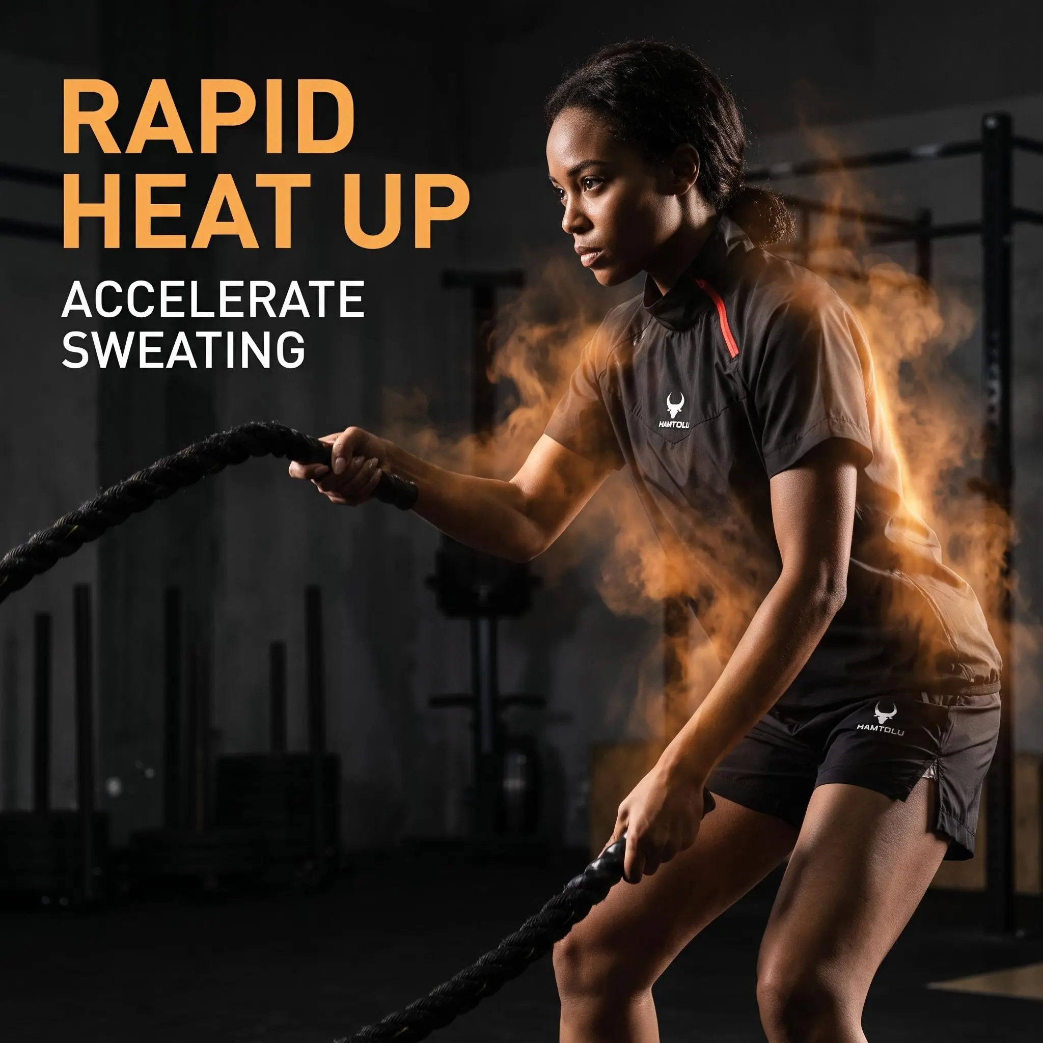 HAMTOLU Unisex Sauna Suit SportswearSweat SuitBoxingExercise Jacket and PantsFitness TrainingClothesOutdoorfun AthleticWorkout Women Men Gym Outfits