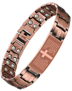 Men's 3-Row Magnet Copper Bracelet - Ultra-Strength Premium Adjustable Wristband with Sizing Tool, Wearable Jewelry Gift for Kitchen Enthusiasts