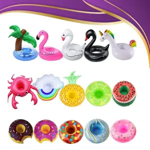 15 Pack Inflatable Drink Holders for Pool – Flamingo Floating Cup Holders, Inflatable Drink Floats for Swimming Pool, Beach & Summer Party Decoration