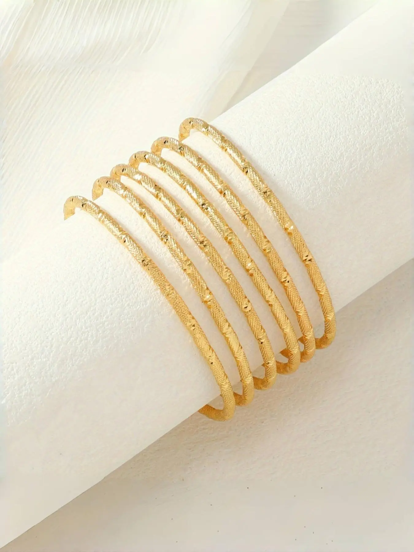 Vintage Luxury 24k Golden Plated Twisted Bangle, Elegant Fashion Copper Bracelets, Exquisite Bracelet for Daily & Wedding Occasions, All-season Collection from the Middle East, Elegant Jewelry Bracelet, Fashionable Bangles