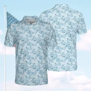 Saltwater Camo Polo Shirt Men Short Sleeve – Quick Dry Golf & Outdoor Tee