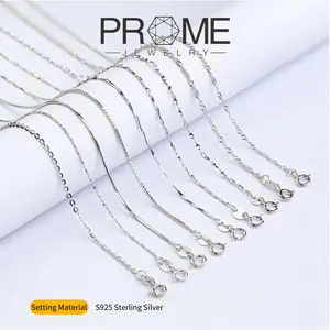 （SY001）Sterling Silver S925 Classic Simple Chain for Layering Unisex Necklace Compatible with Pendants Multiple Size Options