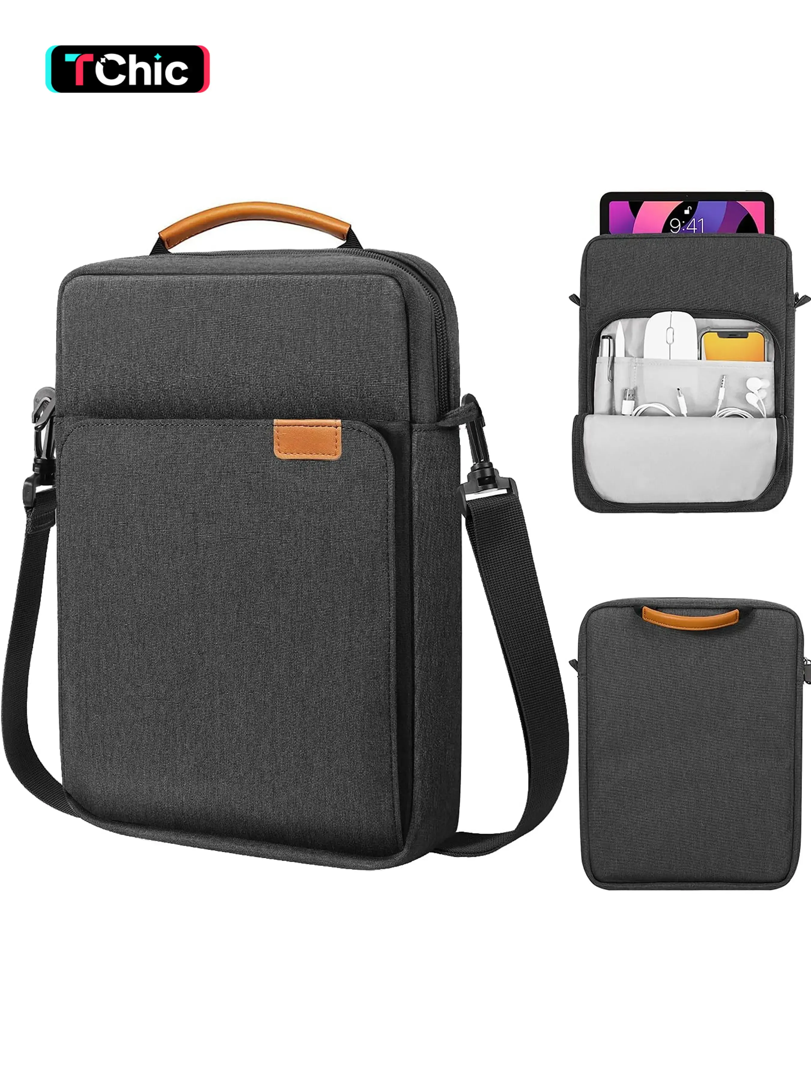 13.3-14 Inch Laptop Sleeve Bag Fits Mac Neo 13-inch A18 Pro, Mac Pro 13.3" M2 2022/M5/M5 Pro/M5 Max 14.2" 2026, Mac Air 13.6" M5 2026, Handle Carrying Case with Shoulder Strap, 9-11 Inch Tablet Sleeve Bag, Tablet Sleeve Pouch Fits iPad, Tablet Accessories