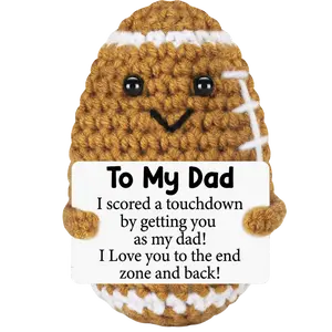 Cute Hand Knitted Rugby Stuffed Plush, Mini Emotional Support Toy, Soft Squishy Stress Relief Decor For Home Office Car, Great Birthday Gifts For Women Men, Christmas Holiday Presents, Teacher Appreciation Gifts, Unique Handmade Gift For Him Her Kids Frie