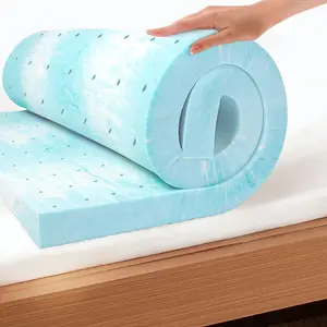2 Inch Full Memory Foam Mattress Topper, Cooling Gel Foam for Pressure Relief, Ventilated Design Bed Topper in a Box, CertiPUR-US Certified, 54"×75", Medium