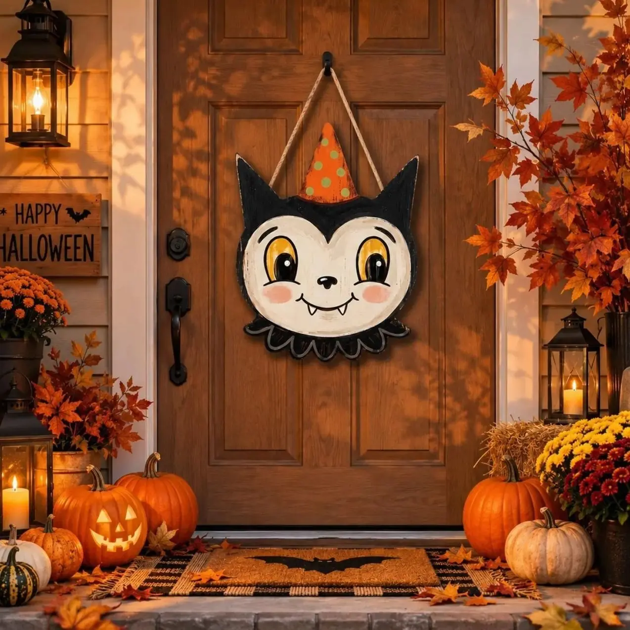 Vintage Halloween Decor Outdoor, Halloween Door Hanger, Gothic Home Decor, Vampire Decor, Halloween Decorations Outdoor Housewarming Gifts
