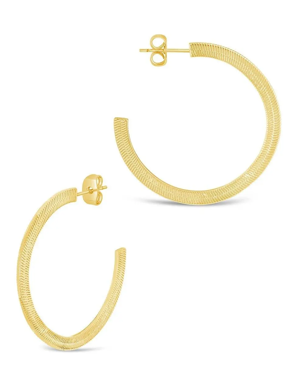 Herringbone Chain Hoop Earrings