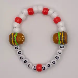 Double Cheeseburger Beaded Bracelet | Kandi, Foodie, Rave