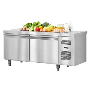 Garvee Commercial Freezer Worktop Undercounter Freezer 72 in W 15 Cu.Ft Single Door Stainless Steel Counter Fan Cooling Freezer Food Prep Station for Restaurant, Bar