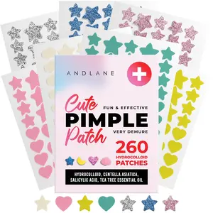 260 Pimple Patches for Teens – Gentle Skincare with Salicylic Acid & Tea Tree | Clear Blemishes Daily with Glitter Stars, Hearts & Clouds