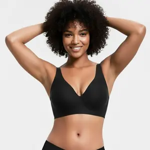 Womens Comfortable Wireless Bras Bralettes Tshirts Bras Deep V Everyday Bras plus size bra Plunge Bralette Comfortable support