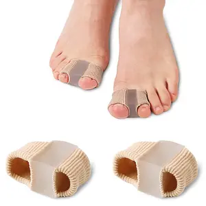 Unisex Overlapping Toe Corrector, Gel Intertoe Separators with Dual Fixed Rings, Hammer Toe Correction (2 Pairs), Ca Prop 65 Compliant, Pedicure Care Tool, Foot Care Product