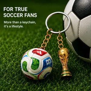 2026 Soccer Ball Keychain Party Supplies, PU Football Trophy Pendant Bag Charm for Party Gifts, 3D Sports Match Souvenir, Exquisite Fan Lover Gift for Bags & Hanging Decoration, Party Favor Accessory