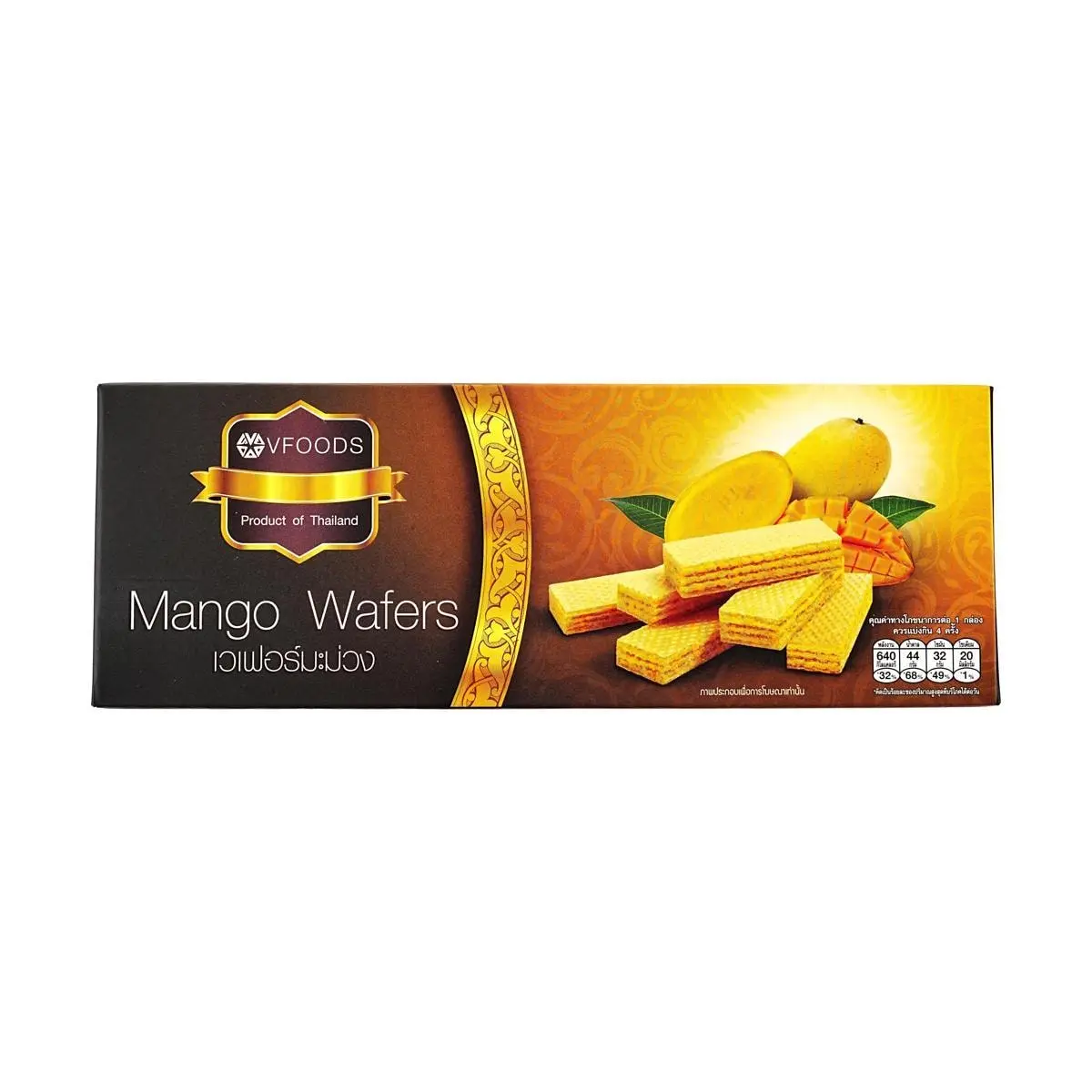 VFOODS Thai Mango Wafer Rolls 120g - Crispy Snack, Sweet Treat, Perfect Gift