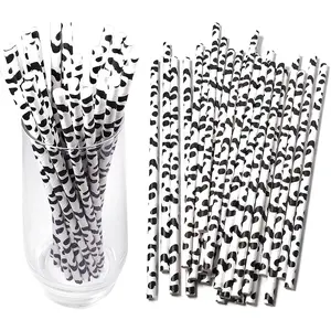 Cowboy Cow Print Paper Straws - Perfect for Parties!