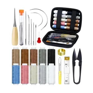 Upholstery Repair Sewing Kit, Heavy Duty Sewing Kit with Sewing Awl, Seam Ripper, Leather Hand Sewing/Stitching Needles, Sewing Thread for Car/Sofa/Backpack/Shoe, Craft DIY,