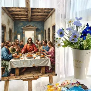 Paint by Numbers Kit for Adults Beginners,+1PC The Last Supper, 24colors, 40x50cm, Frameless, DIY Acrylic Paint, Digital Oil Painting, Perfect for Home Decor, Family Activities, Birthday, Father's Day, Mother's Day, Festive Gifts