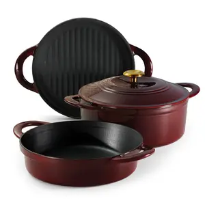 4-Piece Stackable Enamel Cast Iron Cookware Set 4-Piece Stackable Enamel Cast Iron Cookware Set