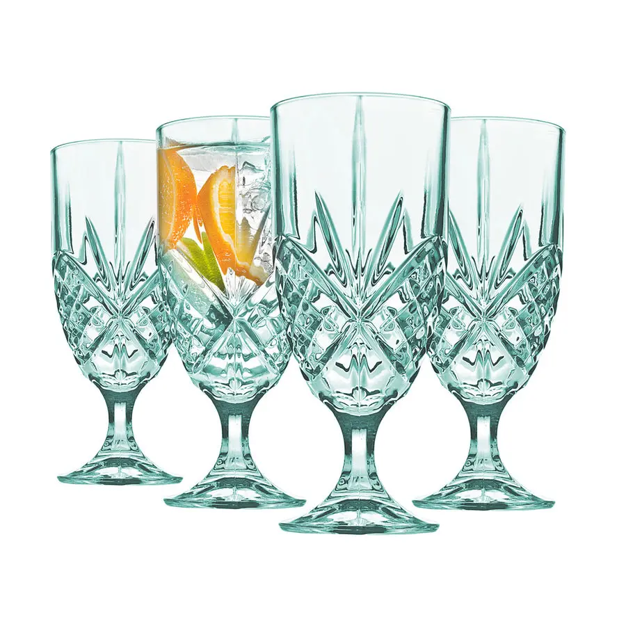 Godinger 64987 Dublin Acrylic Seafoam Water Goblets - Set of 4, Cocktails Glasses for Kitchen Drinkware