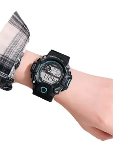 New Fashion Simple Adult Men's Watch, Outdoor Electronic Watch, Large Dial, Multi-Function, Night Light Alarm, Sports Wristwatch