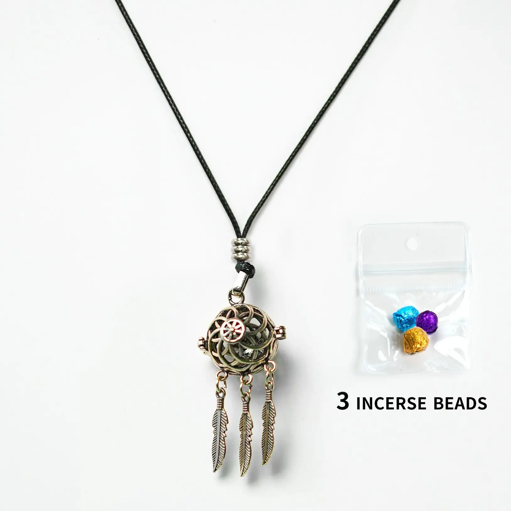 Openable Dreamcatcher Locket Necklace - Adjustable Length, 3 Scent Beads for Stress Relief, Aromatherapy Car Hanging Ornament, Boho Bohemian Style Statement Piece, Braided Necklace, Spiritual Gift, Boho Braided Necklaces