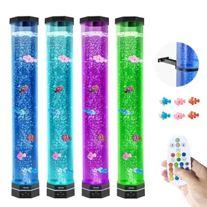 Summervibes VEVOR Sensory Bubble Tube Lamp, 2.67 ft Bubble Fish Tube, Sensory Aquarium Lamp with 6 Floating Fish 16 Color Effects, Remote Control, Stress Relief Calming Light for Bedroom Living Room Home Decor