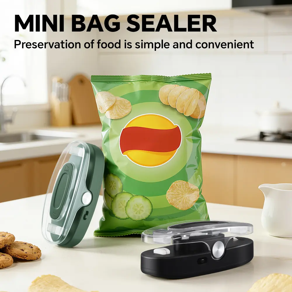 La Layuan Portable Rechargeable Mini Bag Sealer - Vacuum Sealer Machine with Seal & Cut Functions, Mini Dimensions, 150mAh Battery, Compact Design, Food Freshness Preservation, Manufacturer Warranty for Anyone Looking to Preserve Food