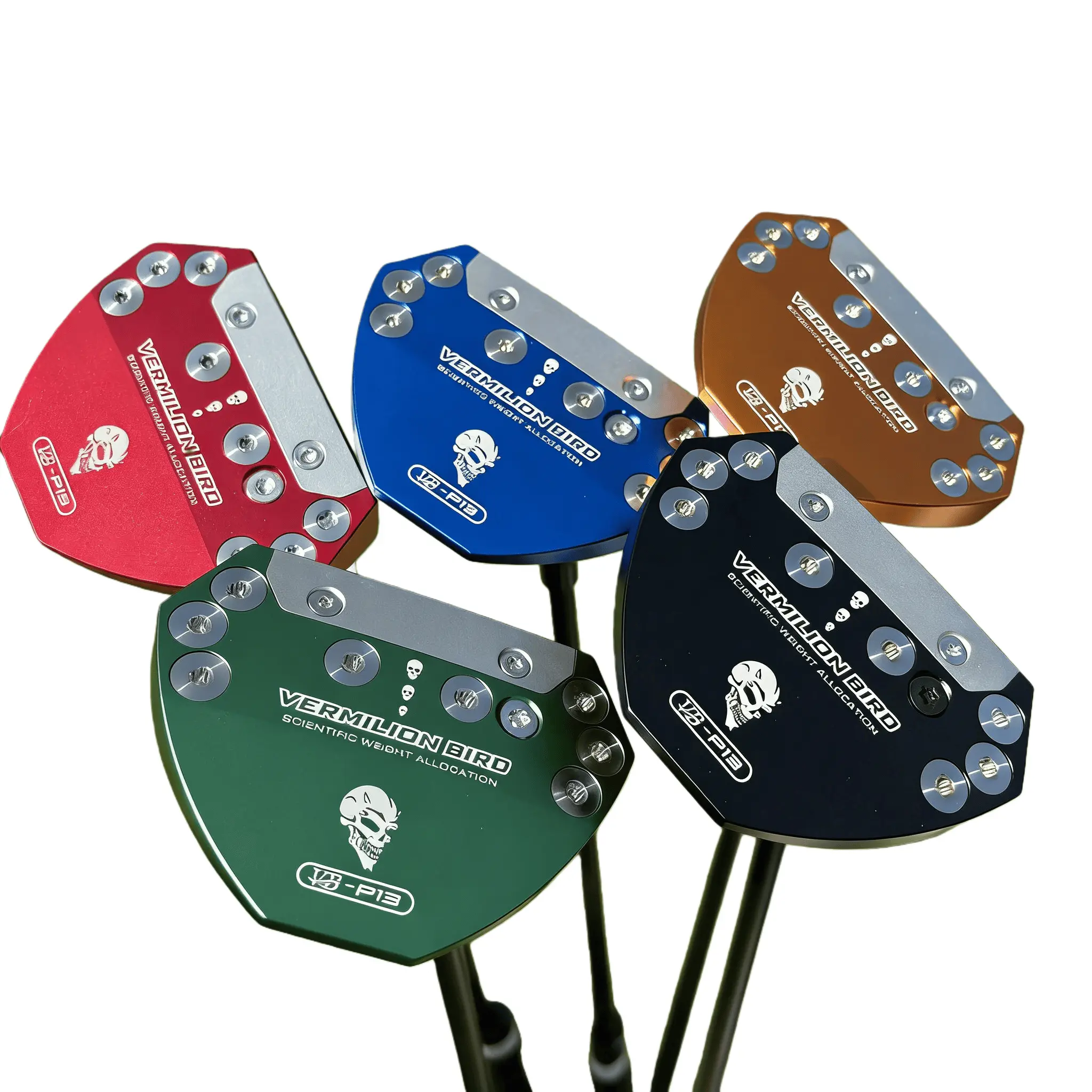Men's Mallet Golf Putter Club - Silver Screw-Fixed Head, White Alignment Line, Stable Carbon Shaft, Textured Tour Chrome Face