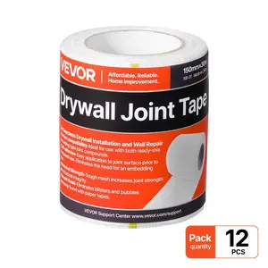 fathersdaygift VEVOR Drywall Mesh Tape, 5.91 inch Wx 98.43 ft L Self-Adhesive Fiberglass Drywall Joint Tape, 12 Rolls Dry Wall Patch for Easy Sheetrock Ceiling Crack Repair, to Achieve Smooth Even Wall Surface