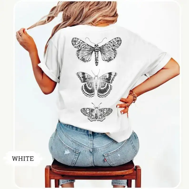 Comfort Colors Cottagecore Tshirt Goblincore Clothes Design On Back Dark Academia Boho Butterfly ShirtSunset Valley Store1