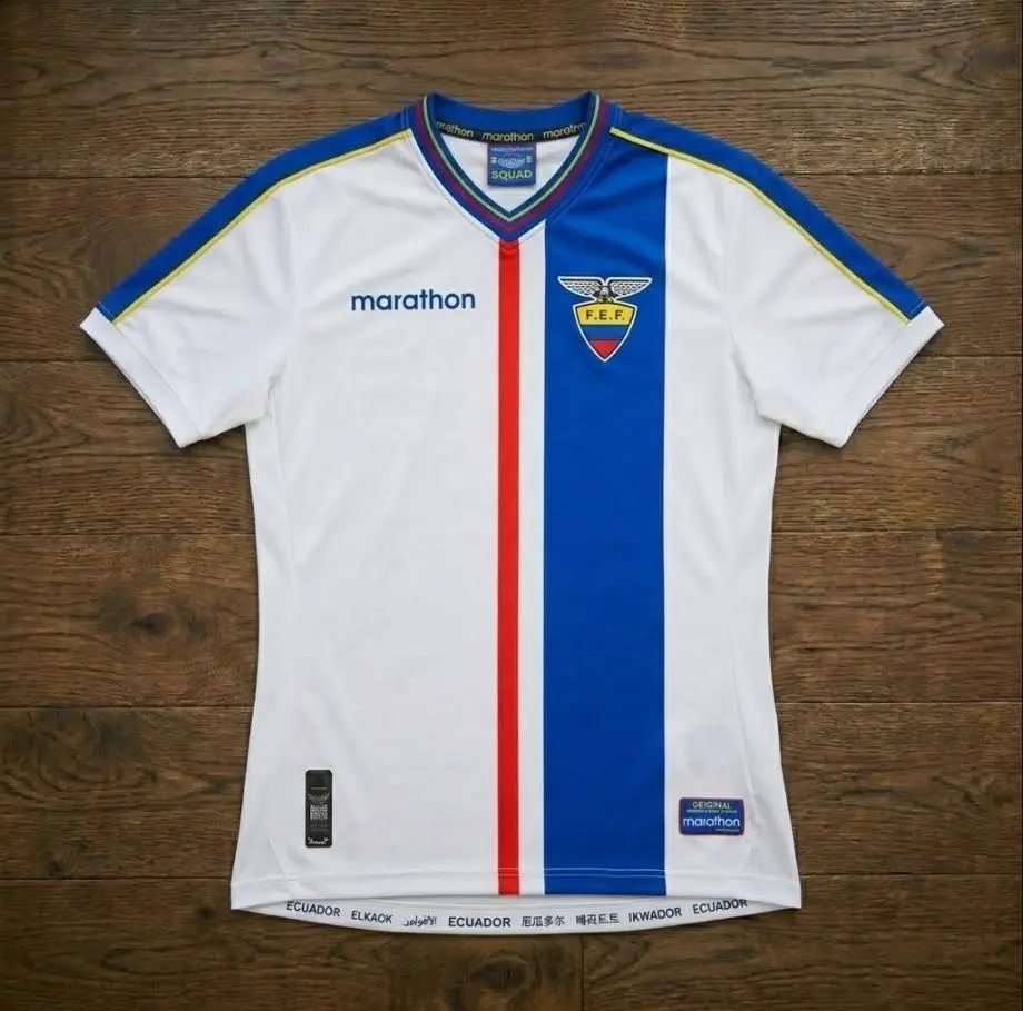 [Today Sale] - Ecuador 1998 Away Soccer Jersey - Marathon