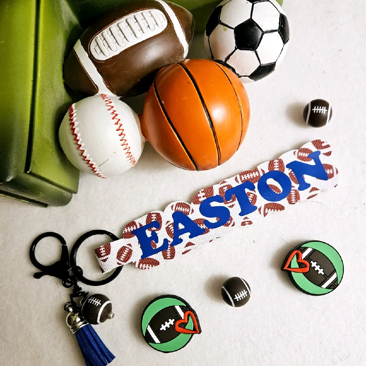 Personalized Football Keychain/Bag Tag