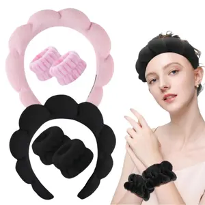 LMMAKE Professional Headband Set Premium Terry Cloth Headband & Matching Wristbands with Secure Non-Slip Design for Daily Use At-Home Spa Days & Salon Services