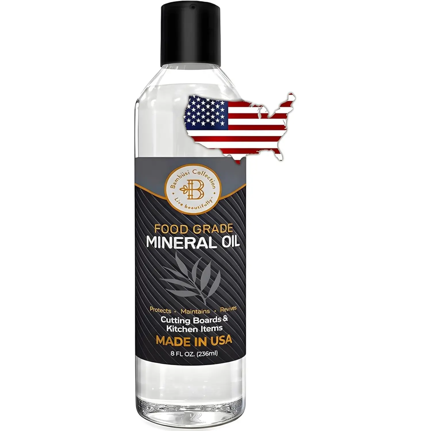 Food-Safe Cutting Board Mineral Oil 8oz Wood & Bamboo Conditioner Polish Prevents Cracks Dryness for Butcher Blocks Kitchen Utensils Salad Bowls Made in USA