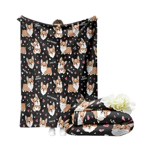 Cute Corgi with Adorable Corgis, Soft Skin-Friendly Fabric, Warm and Cozy, Perfect for Pet Lovers and Home Decor, Soft Blankets