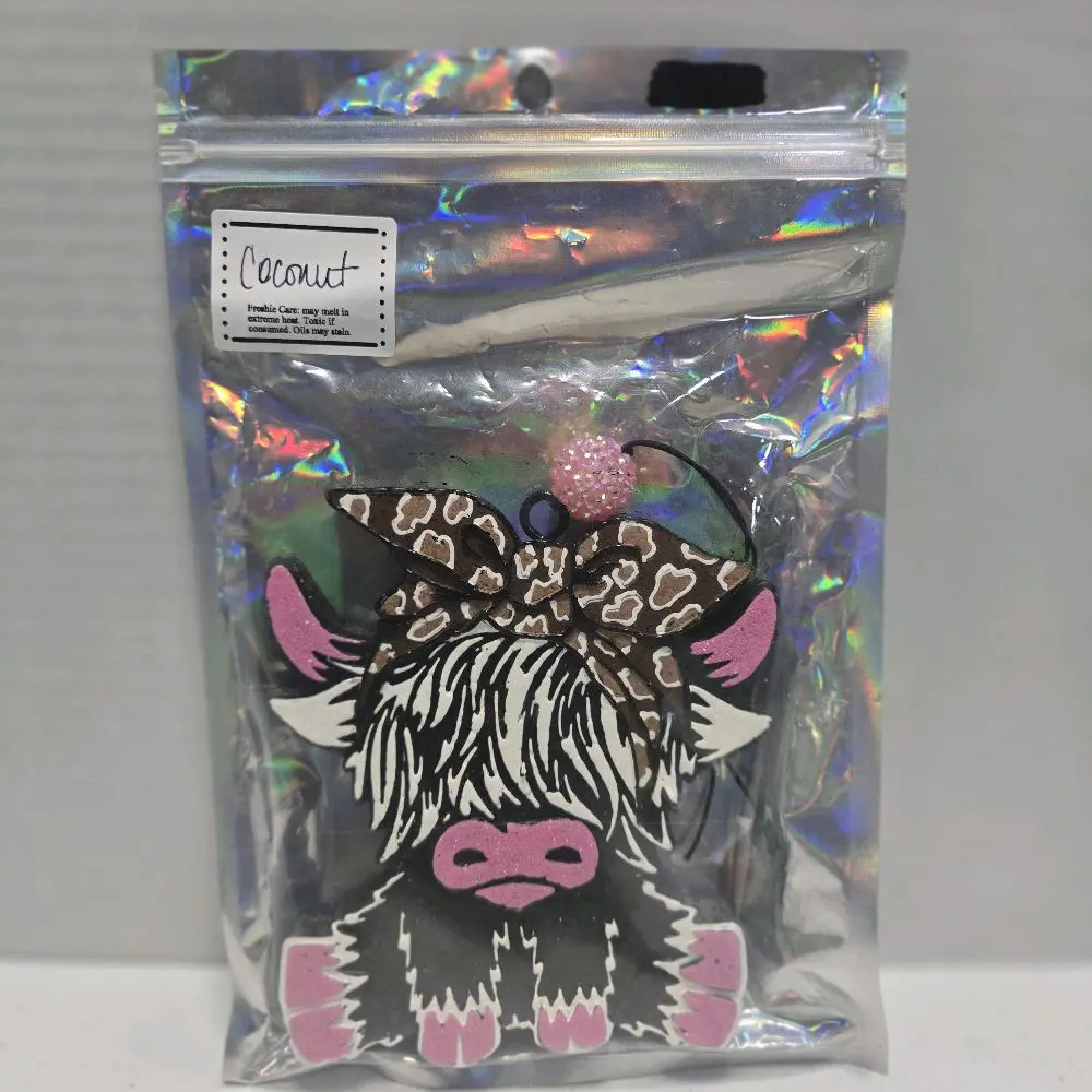 Freshies Air Freshener Cute Cow Coconut Scented Car Home Closet Office