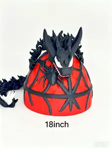 18-in Oversized 3D Printed Venom-Themed Dragon Art Statue, Collector-Focused Figurine, Home Decor Ornaments, Household Items Decor