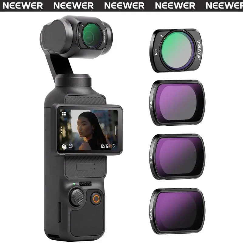 NEEWER FL-P5 4 Pack Magnetic ND Filter Kit for DJI Osmo Pocket 3/4 – Lightweight Cinema Filters for Outdoor Shooting & Vlog Creation tiktokshopbacktoschool