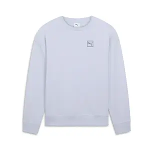 PUMA Womens Essentials Elevated Comfort Crew Neck Sweatshirt Casual - Blue