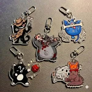 MEWGENICS boss acrylic keychain, mewgenics boss charm, mewgenics, MEWGENICS keychain, video games, guillotina keychain, Zodiac Mewgenics, Zodiac keychain, gambit, Gambit keychain, Dybbuk, Pyrophina, Zaratana Gift for Fans