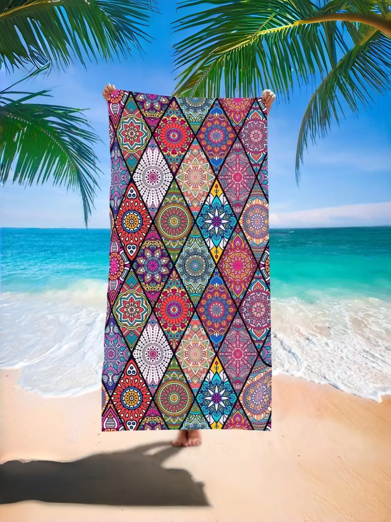 Bohemian Beach Towel Set, Outdoor Sun Protection Multi-Purpose Shawl, Ideal for Travel & Daily Use, Durable Lightweight Design