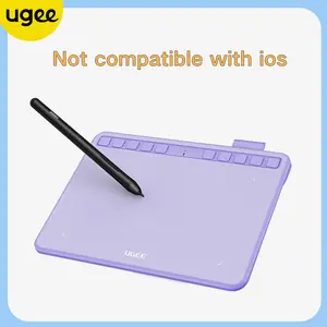 UGEE Graphics Drawing Tablet (6.5x4 in) - 10 Hot Keys, 8192 Levels Pressure Sensitivity, 60° Tilt Function & Battery-Free Stylus | Compatible with Windows, Mac, PC & Android - Purple