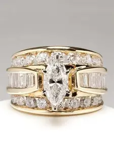 1 PC Fashion Cubic Zirconia Solitaire Ring For Women For Valentine's Day Gift Wedding Party Jewelry