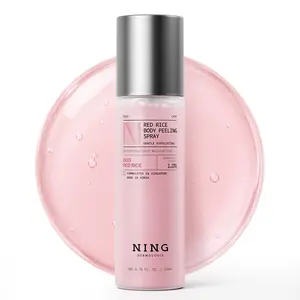 1 Minute Deep Cleansing Red Rice Body Exfoliating Spray|NING DERMOLOGIE Peel Shot Gentle Exfoliator for Glowing ,Smooth Skin|Gentle Exfoliation,Skin Brightening,Deep Cleansing,Soothing Moisturizing|Serum for Dead Skin Cells & Pore Care Korean skincare