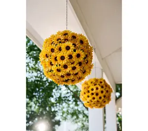 Wicker Park Set of 2 Oversized Faux Floral Spheres