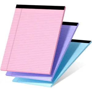 3 count Legal Pads 8.5 x 11 Colored Note Pads 8.5 x 11 Notepad Total 75 Sheets,  Perforated Writing Pads Lined Paper College Ruled Pad of Paper Notebook To-Do List for School & Office Supplies
