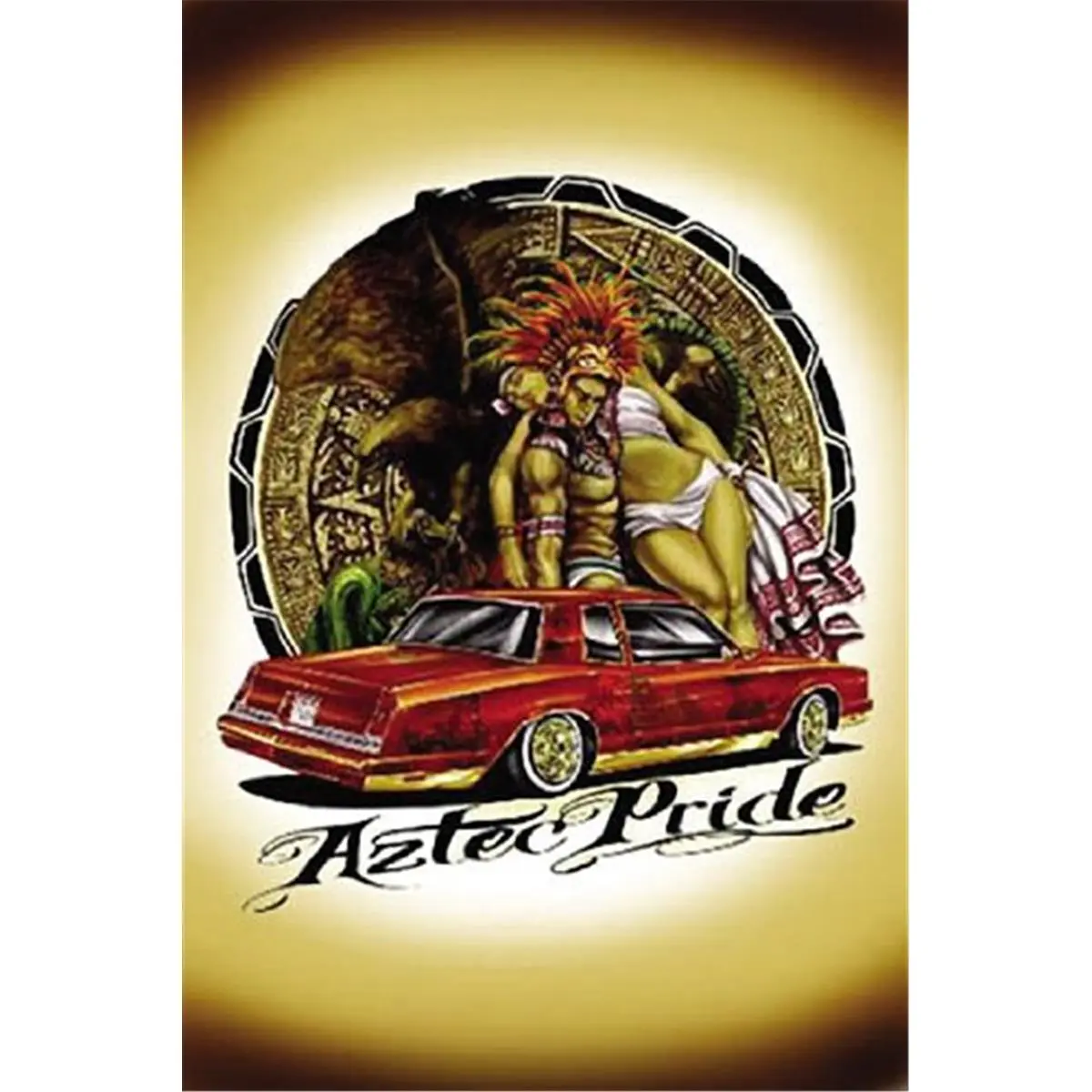 Artistic Lowrider Theme Poster Print - 8x10 in Creative Design Paper, Unique Artwork Tribal Aztec Pride Creative Art Home Decor Wall Accessory Decoration, Hot Stuff 1051-08x10-LO, Wall Decor