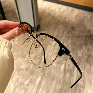 President Series  Blue Light Blocking Glasses for Eye Strain Relief – Computer Gaming Glasses for Women Men, Premium Acetate Gothic Square Frame Eyeglasses, Clear Lens UV Protection, Lightweight Designer Optical Frames for Screen Use