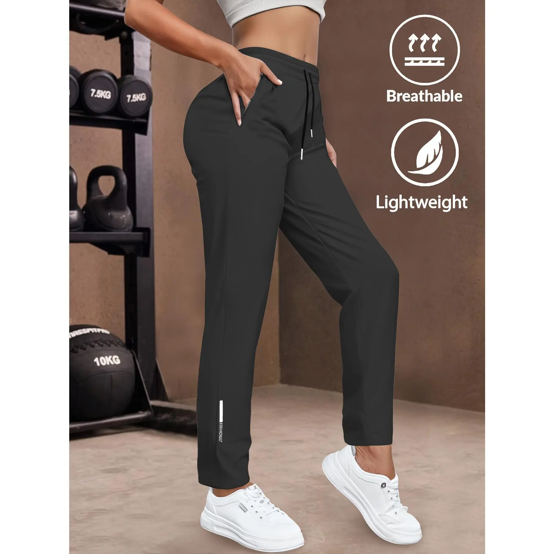 Women's Lightweight Breathable Joggers, Casual Drawstring Athletic Pants with Pockets for Gym, Workout, Lounge & Daily Wear